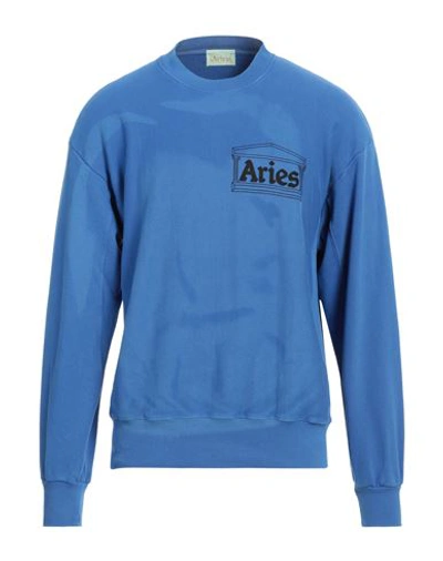 Aries Man Sweatshirt Bright Blue Size Xl Cotton