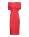 Mangano Woman Midi Dress Red Size 8 Cotton In Red