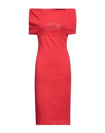 Mangano Woman Midi Dress Red Size 8 Cotton