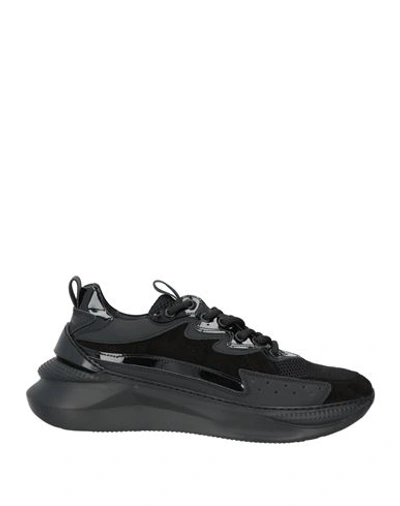 Mich E Simon Mich Simon Man Sneakers Black Size 8 Calfskin, Textile Fibers