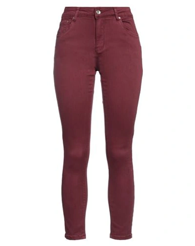 Anna Rock Woman Pants Burgundy Size M Cotton, Elastane In Red