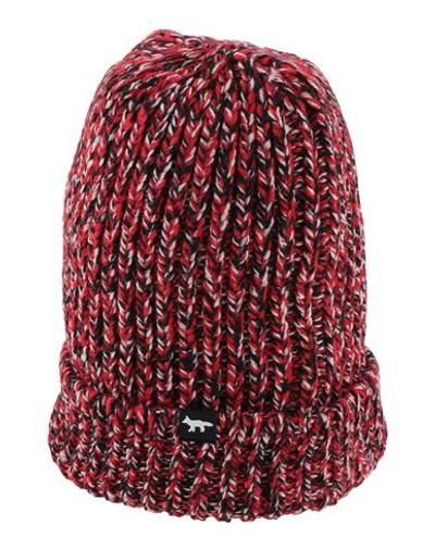 Maison Kitsuné Man Hat Red Size Onesize Virgin Wool