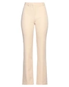 Vicolo Woman Pants Beige Size S Polyester, Elastane