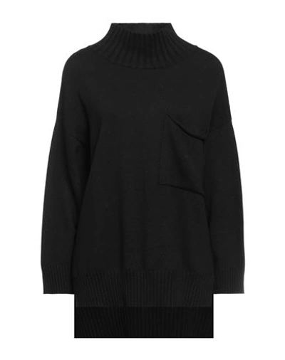 Jijil Woman Turtleneck Black Size 4 Viscose, Wool, Polyamide, Cashmere In Black