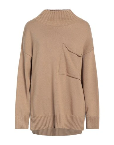 Jijil Woman Turtleneck Camel Size 4 Viscose, Wool, Polyamide, Cashmere In Beige
