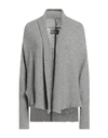 ZADIG & VOLTAIRE ZADIG & VOLTAIRE WOMAN CARDIGAN LIGHT GREY SIZE M/L CASHMERE, POLYAMIDE, ELASTANE