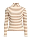 KARTIKA KARTIKA WOMAN TURTLENECK CAMEL SIZE 10 POLYESTER, VISCOSE, ELASTANE, POLYAMIDE