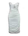 Vicolo Woman Midi Dress Light Grey Size M Viscose, Elastane