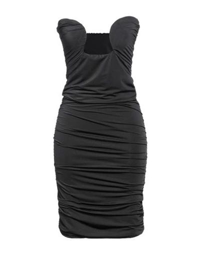 Vicolo Woman Midi Dress Black Size S Viscose, Elastane In Black