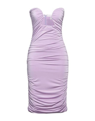 Vicolo Woman Midi Dress Light Purple Size M Viscose, Elastane