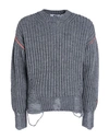 Msgm Man Sweater Grey Size Xl Acrylic, Wool, Alpaca Wool In Grey