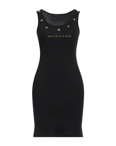 Mangano Woman Short Dress Black Size 8 Cotton