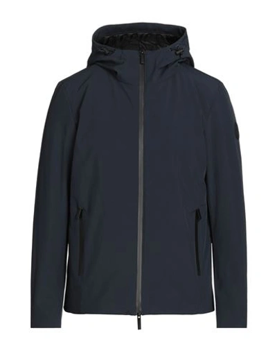 WOOLRICH WOOLRICH PACIFIC SOFT SHELL JACKET MAN PUFFER NAVY SIZE XL POLYESTER, ELASTANE