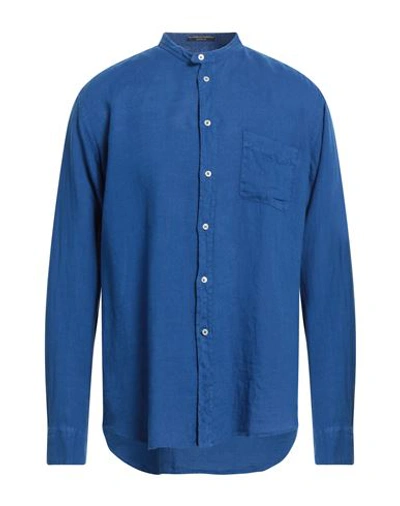 B.d.baggies B. D.baggies Man Shirt Bright Blue Size Xl Linen