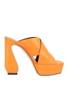 Si Rossi By Sergio Rossi Woman Sandals Orange Size 10 Soft Leather