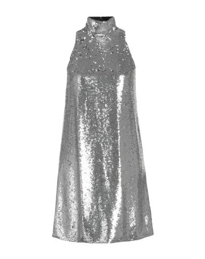 Department Five Department 5 Woman Short Dress Silver Size 6 Polyester, Polyamide