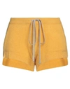 Rick Owens Woman Shorts & Bermuda Shorts Ocher Size S Cashmere, Elastane, Wool In Yellow