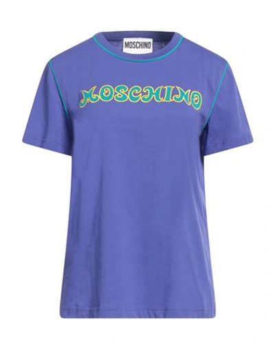Moschino Woman T-shirt Purple Size 8 Organic Cotton