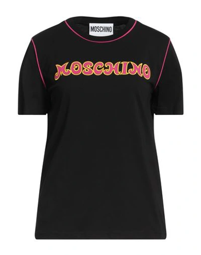 Moschino Woman T-shirt Black Size 12 Organic Cotton