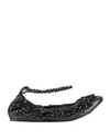 Simone Rocha Woman Ballet Flats Black Size 11 Soft Leather In Black