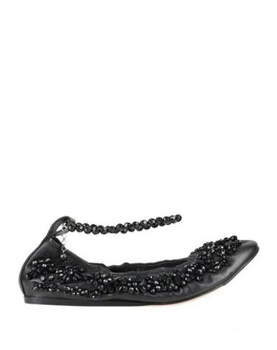 Simone Rocha Woman Ballet Flats Black Size 11 Soft Leather