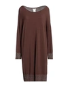 Pour Moi Woman Mini Dress Dark Brown Size M Polyamide, Viscose