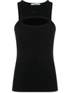 MSGM MSGM CUT-OUT FINE-RIBBED TANK TOP