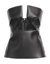 Rick Owens Strapless Coated Denim Bustier Top In Black