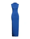 Mangano Woman Long Dress Bright Blue Size 8 Cotton