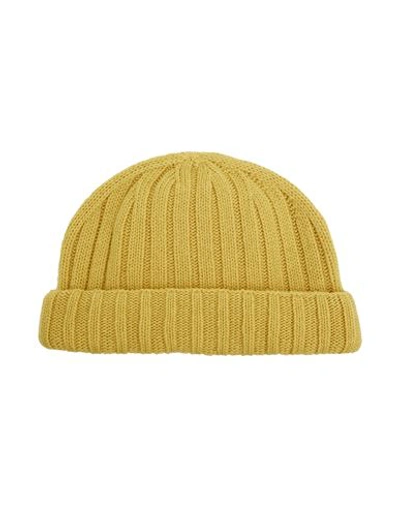 8 By Yoox Recycled Wool Sailor Beanie Hat Mustard Size Onesize Recycled Wool In Yellow