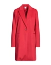 Eleonora Stasi Woman Coat Red Size 12 Polyester, Viscose In Red