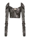 Aniye By Woman Top Platinum Size 10 Polyamide, Elastane, Metallic Fiber In Grey