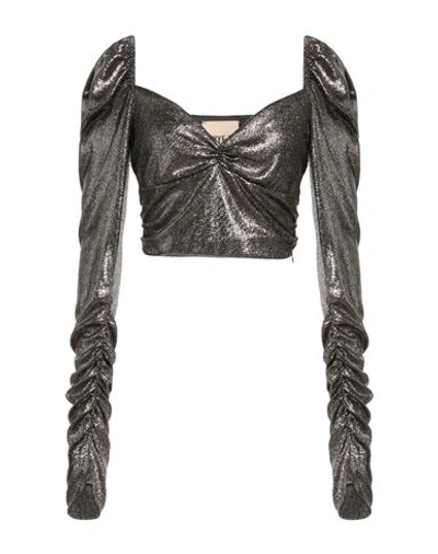 Aniye By Woman Top Platinum Size 10 Polyamide, Elastane, Metallic Fiber In Grey