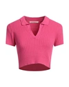 Hinnominate Woman Sweater Fuchsia Size L Viscose, Elastane In Pink