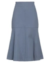 Tensione In Woman Midi Skirt Slate Blue Size M Cotton