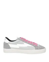 Sanyako Woman Sneakers Grey Size 6.5 Soft Leather, Textile Fibers In Grey