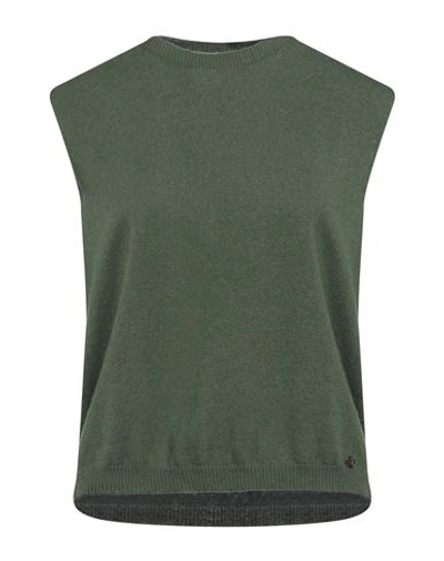 Ottod'ame Woman Sweater Military Green Size 4 Merino Wool, Viscose, Polyamide, Cashmere In Green