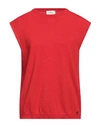 Ottod'ame Woman Sweater Red Size 8 Merino Wool, Viscose, Polyamide, Cashmere