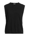 Ottod'ame Woman Sweater Black Size 8 Merino Wool, Viscose, Polyamide, Cashmere