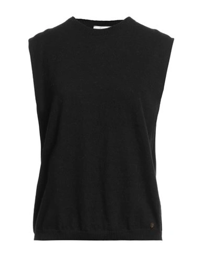 Ottod'ame Woman Sweater Black Size 8 Merino Wool, Viscose, Polyamide, Cashmere In Black