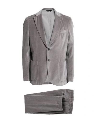 Paoloni Man Suit Dove Grey Size 40 Cotton