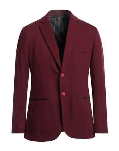 Yoon Man Blazer Burgundy Size 40 Rayon, Polyamide, Elastane In Red