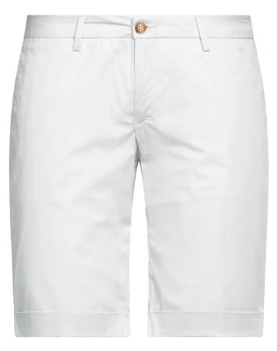 Bulgarini Man Shorts & Bermuda Shorts White Size 30 Cotton, Elastane In Grey