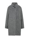 Cinzia Rocca Woman Coat Grey Size 14 Acrylic, Polyester, Wool, Alpaca Wool, Polyamide