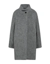 Cinzia Rocca Woman Coat Grey Size 12 Acrylic, Polyester, Wool, Alpaca Wool, Polyamide