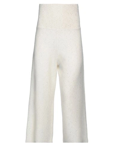 Fabiana Filippi Woman Pants Cream Size 6 Merino Wool, Silk, Cashmere, Alpaca Wool, Polyester In White