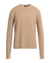 Drumohr Man Sweater Sand Size 38 Cashmere In Beige