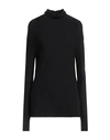 Pianurastudio Woman Turtleneck Black Size S Viscose, Elastane, Wool In Black