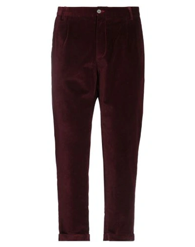 Squad² Man Pants Burgundy Size 34 Cotton, Elastane In Red