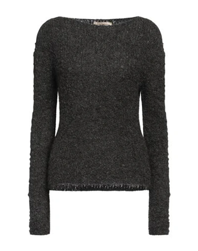 Gentryportofino Woman Sweater Steel Grey Size 10 Alpaca Wool, Wool, Polyamide In Grey
